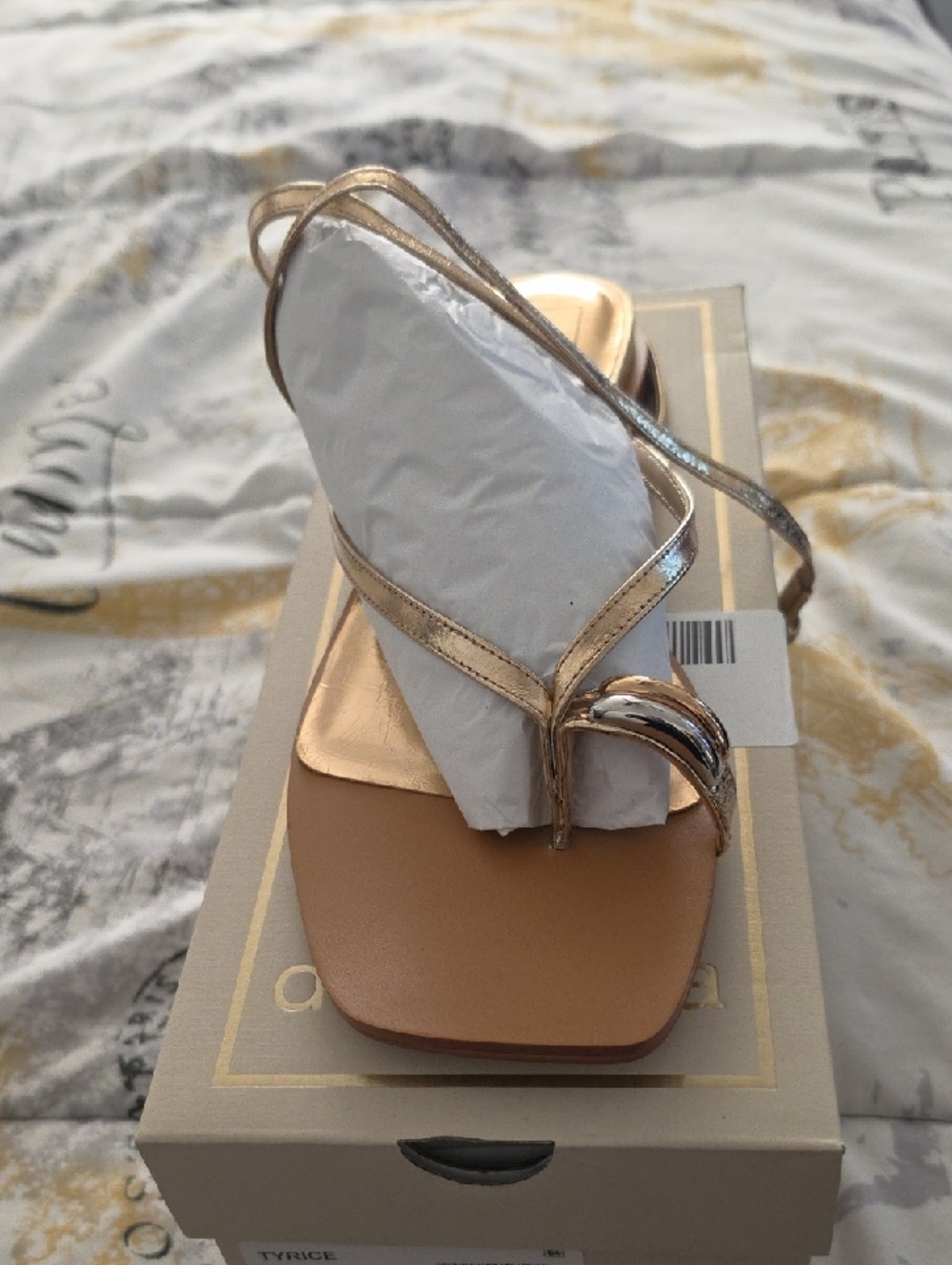 Dolce Vita Metallic Gold Toe-Ring Strappy Sandal